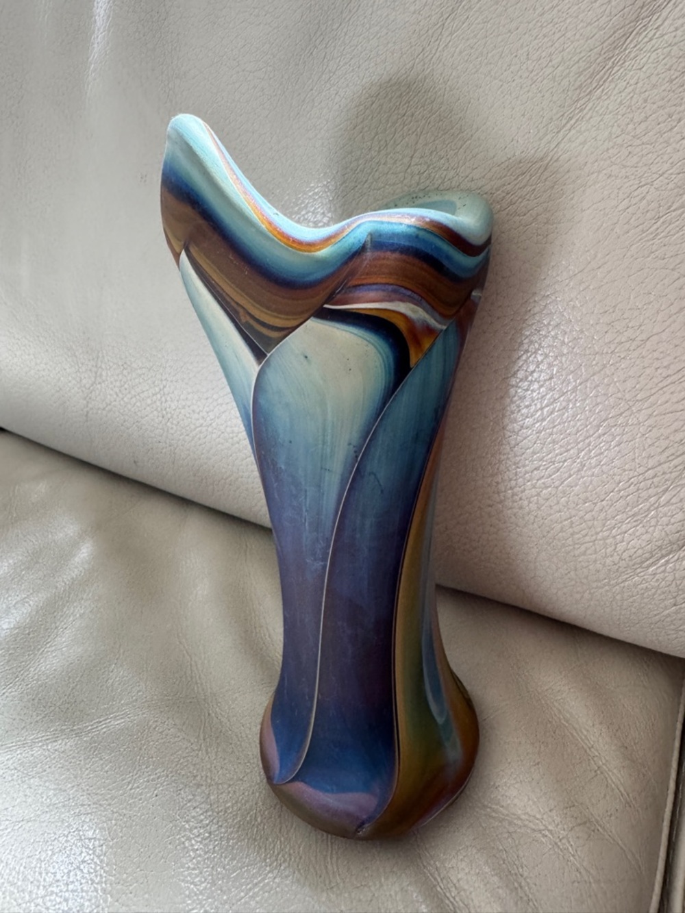 Phoenician Hebron Blowing Glass Handmade Blown Art Vase Decor Swirl